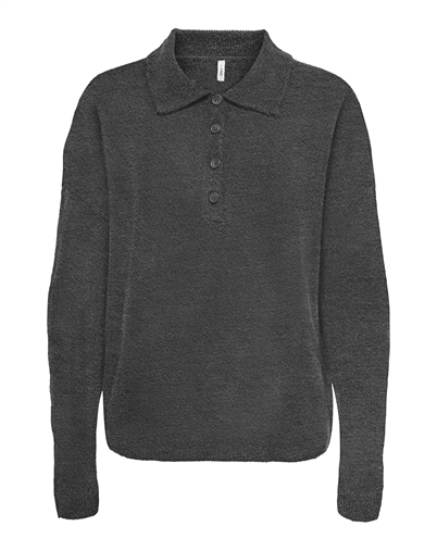  Only - ONLTalio LS Neck Strik Polo - Dark grey Melange 